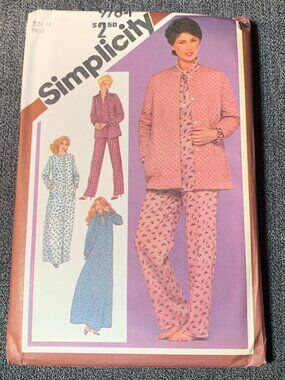 Simplicity Misses Robe Nightgown Sleepwear Sewing Pattern Size 12 9784 Uncut 198